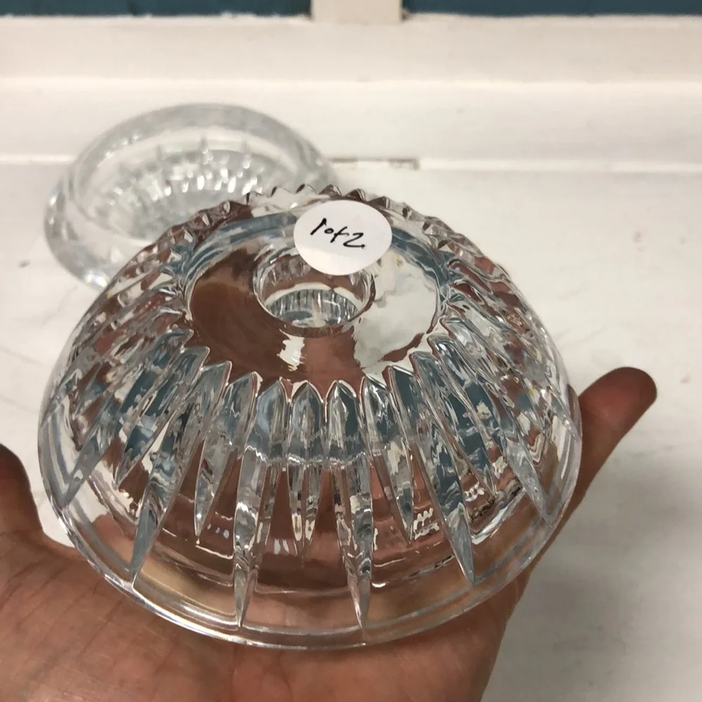 Pair of PRINCESS HOUSE LEAD CRYSTAL HIGHLIGHTS VOTIVE‎ CANDLE HOLDERS 2